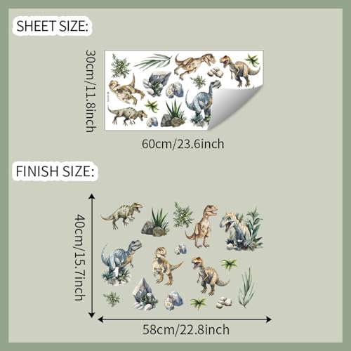 Vinilo decorativo de pared Dinosaurio T-Rex Acuarela Achang miniatura 2