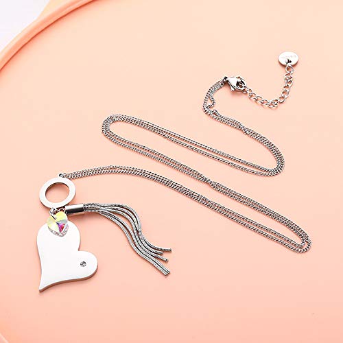 Collana a Catena Lunga in Acciaio Inossidabile per...