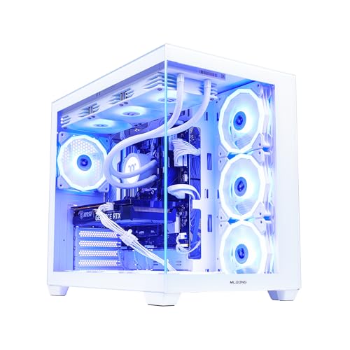 Image of MLOONG X-Dragon Gaming PC Desktop, AMD Ryzen 7 9800X3D 8 core 4.7GHz(up to 5.2GHz), GeForce RTX 5070Ti 16GB, 32GB DDR5 RAM 6000MHz, 2TB NVME SSD, 850W PSU, Windows 11 Home 64-bit, White