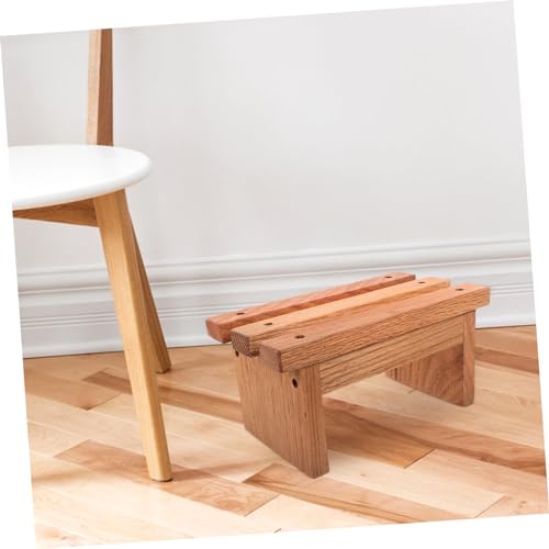 Escabel de madera premium PRETYZOOM de diseño robusto para estante de baño 8