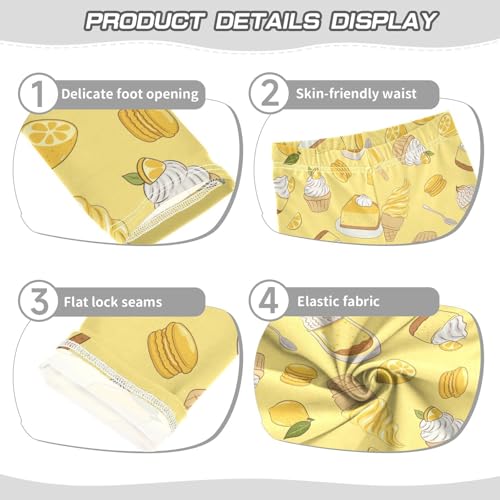 Lemon Desserts Girls Leggings,Workout Leggings for Girls Toddler Athletic Leggings Size for 3-10T3