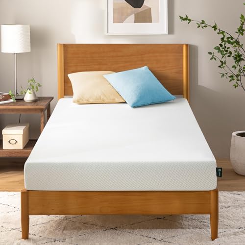 Zinus 5 Inch Twin Green Tea Memory Foam Mattress [New Version], Fiberglass Free, Medium Firm Feel, Zoned Pressure Relief, Certified Safe Foams & Fabric, Mattress in A Box