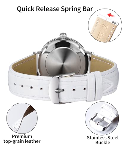 Image of BINLUN Leather Watch Band Genuine Calfskin Replacement Watch Strap Quick Release Crocodile Pattern 10 Colors 13 Sizes for Men Women(10mm,12mm,14mm,16mm,17mm,18mm,19mm,20mm,21mm,22mm,23mm,24mm)