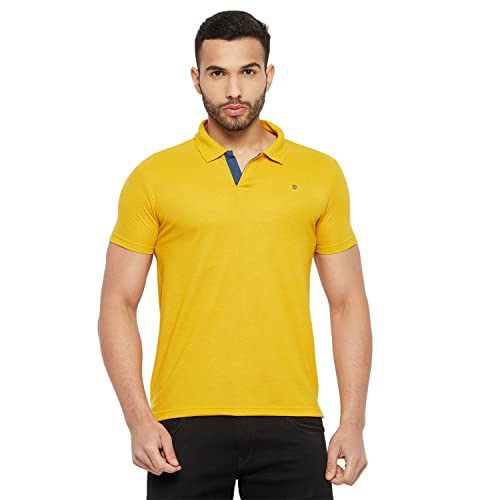 Image of Duke Stardust Men Half Sleeve Polo Neck Cotton T-Shirt (LF5400 Mustard L)