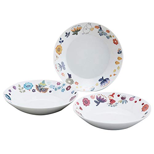 Yamaka Shoten MOOMIN MM2100-139 Herbarium Pasta Plate, Curry Plate, Diameter Approx. 8.7 inches (22 cm), 3 Piece Dinnerware Set, Moomin Goods, Character Plate, Plate, Nordic Tableware, Stylish, Cute,
