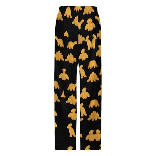 Cute Dinosaur Chicken Nuggets Pattern Men's Pajama Pants Sleep Bottoms Pants4
