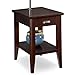 Leick Home 10537 Laurent One Drawer Swing Arm Lamp Side Table with Shelf, Chocolate Cherry