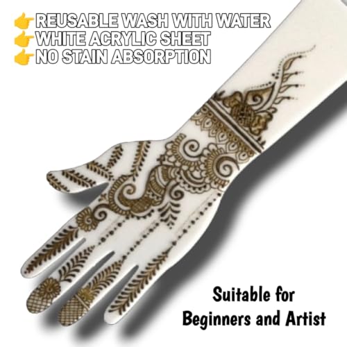 Image of Reusable Acrylic Hand for Mehndi Practice | Acrylic Board | 4mm Sheet Thickness