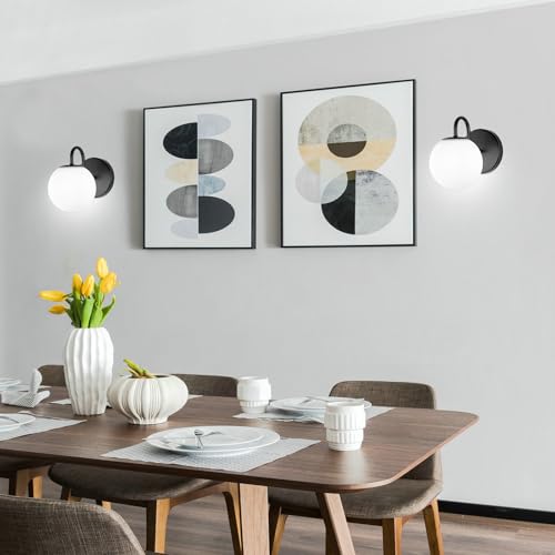 Apliques de pared interior impermeables E27 en acabado negro elegante