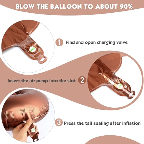 Image of 40 Inch Brown Number 7 Balloon Birthday Party Decorations for Men & Women | 40 Inch Brown inflatable foil number balloons, large birthday decorations for 7th birthday