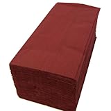 【１０パックまとめ買い】カラー8折2プライペーパーナプキン「ワインレッド」（500枚）