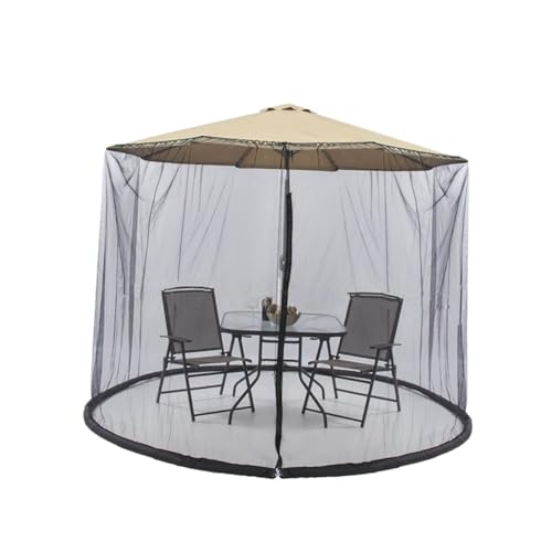 Housse moustiquaire parasol noire stopper insectes et rayons solaires