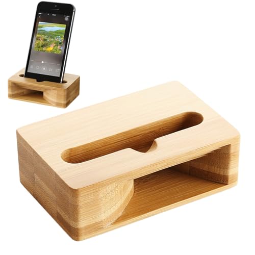 Haut-parleur téléphone en bois - Support mobile réglable, Booster de son respectueux de l'environnement, station d'accueil acoustique naturelle | Appareil d'amplificateur portable compact