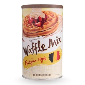 My Favorite Belgian Style Waffle Mix, Easy-to-Make Golden Breakfast Food for Thick, Crispy & Fluffy Waffles Maker, Made with Malted Wheat Flour & Vanilla, Perfect for Brunch, Cafe-Style at Home, 24 oz