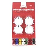 Smart Choice Universal Range Replacement Knob Kit with Fit Adapters, Fits Most Gas or Electric Ranges, White