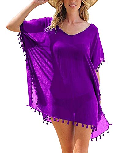 Strandkleider Damen Strandkleid Kaftan Tunika Strandtunika Boho Sommerkleider Kurz Strandponcho Bikini Cover Up Große Größen Strandbekleidung...