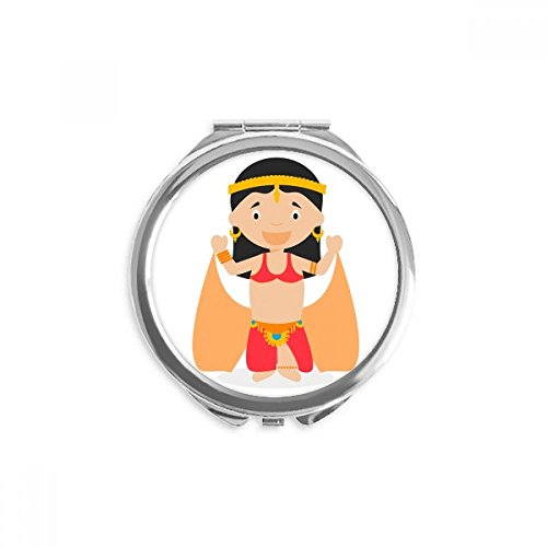 Miroir rond de poche dessin animé danseur oriental de 2,6x2,4 pouces