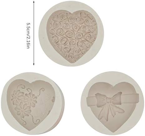 Keleily Silicone Soap Mold,3PCS Single Cavity Soap Molds Rose Mousse Cake Silicone Mold 3D Flowers Heart Chocolates Silicone Mould for Wedding Birthday Baby Shower Christmas DIY Party Gift