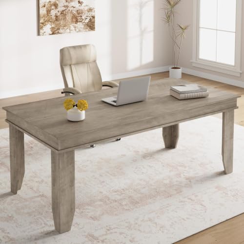 71'' Modern Farmhouse Dining Table for 6-8, Wooden Table for Dining Room by PeacefulHues - Used condition - Image 6