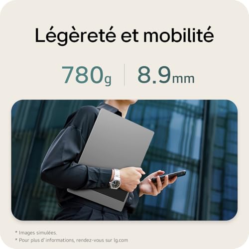 LG Gram +View 17MT70 Ecran PC Portable 17" - Dalle IPS résolution QHD+ (2560x1600) Format 16:10, 60Hz, DCI-P3 99%, USB-C vers. 1.4, étui de Protection/Support fourni, 780g
