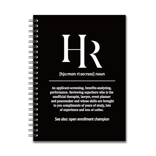 YAZMEEN Human Resources Blank Spiral Notebook（160 Pages） HR Definition Hardcover Sketchbook HR Appreciation Gift Human Resources Notebook Gift Funny Birthday Gift for HR Employee Colleague Manager