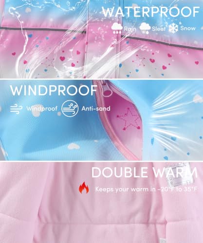 Image of Hiheart Boys Girls Winter Ski Jacket & Pants Set 2-Piece Snowsuit