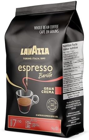 Lavazza Espresso Barista Gran Crema Whole Bean Coffee Blend, Medium Espresso Roast, 1 KG - 2.2 LB, 100% Arabica - 3