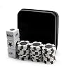Annietfr Left Right Center Dice Game Set with 3 Dices + 30Poker Chips + Black Storage Carry Tin (Grey)