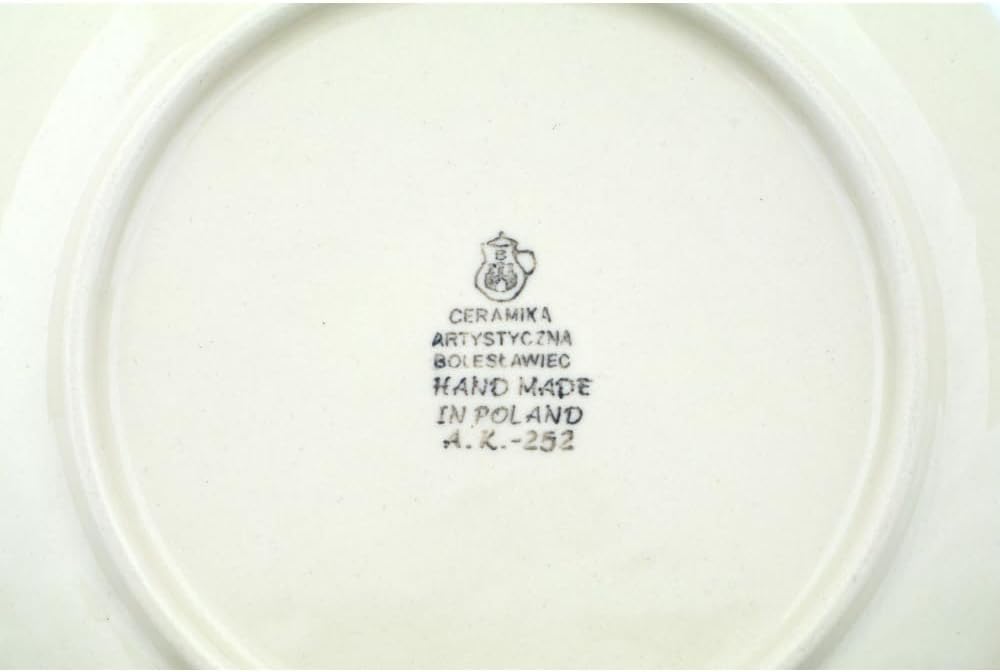 Polmedia Polish Pottery Dessert Plate - Grand Old Flag Pattern Handmade in Boleslawiec Poland by Ceramika Artystyczna + Certificate of Authenticity