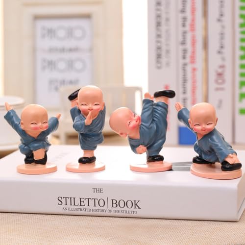 Estatuas miniatura de Buda bebé Kingzhuo 4 piezas miniatura 3