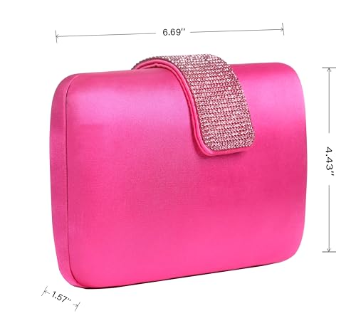 Image of Satin Rhinestones Evening Bags Party Bridal Clutch Purse For Women Prom Clutch