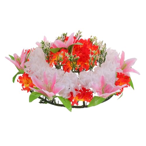 HAMPPLIES De Flores Artificial para Wreath De Sacrificio Lirios Rosados Adorno De Duelo para Cementerio Flores Artificiales Realistas para Funerales