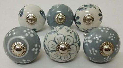 LIGHT GREY COLOR CERAMIC KNOBS DRAWER PULLS KID BEDROOM KNOBS CABINET KNOBS KITCHEN KNOBS PULLS (DESIGN 12)