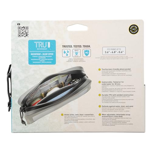 Nite Ize RunOff Mochila impermeable para cadera - esencial para playa y senderismo - bolsa para teléfono y esenciales de viaje - bolso cruzado para playa y viaje con clasificación IP67 - Carbón miniatura 6