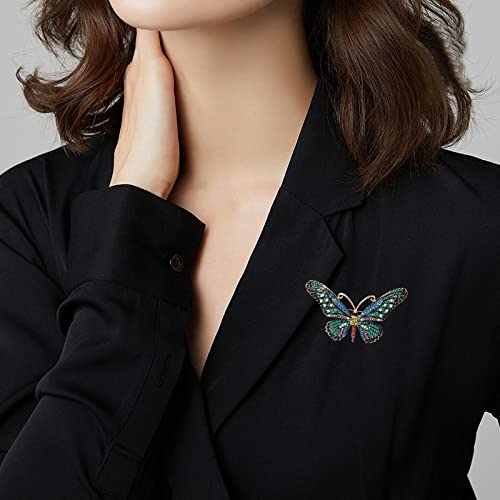Image of Variety Styles Butterfly Brooch - Multi-Color Rhinestone Crystal Brooch Pin Cute Butterfly Shape Corsages Brooches Decoration Gift for Women