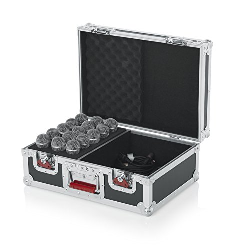 Gator Cases G-TOUR Series Road Case with Foam Drops for (15) Wired Microphones & Accessory Storage (G-TOUR M15) by Gator - Image 4