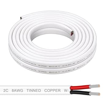 20ft 12 Gauge Marine Grade Boat Cable | Tinned Oxygen-Free Copper UL 1426 Standard Wire For Marine & Automotive