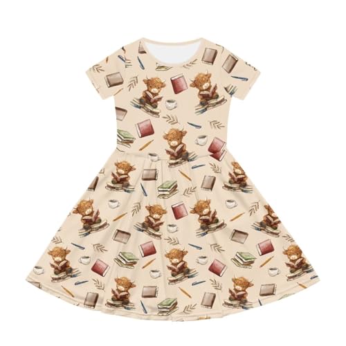 Image of Short Sleeve Dress for Girls with Pockets Cute Toddler Girl Clothes Summer 2-12