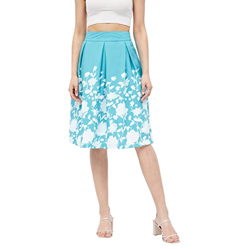 Image of Harpa Crepe Western Skirt Aqua