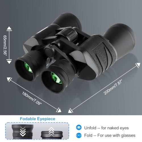 Binocular 20x50 con prismas, óptica impermeable multi-capa miniatura 2