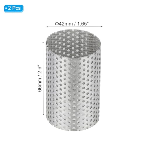 Image of PATIKIL 2 Pcs 42mm OD Strainer Mesh, 66mm H 80 Mesh Screen Y Shaped Strainer Filter Valve Mesh Screen 304 Stainless Steel Double Layer Strainer Mesh for Debris Pump Water Oil Separation