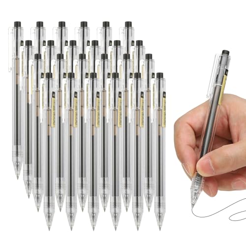 Bolígrafos Gel Retráctiles 0.5mm Negro Pack 24
