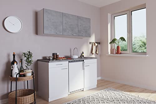 Respekta Luis Küchenzeile, Holzwerkstoff, Beton, 150 cm