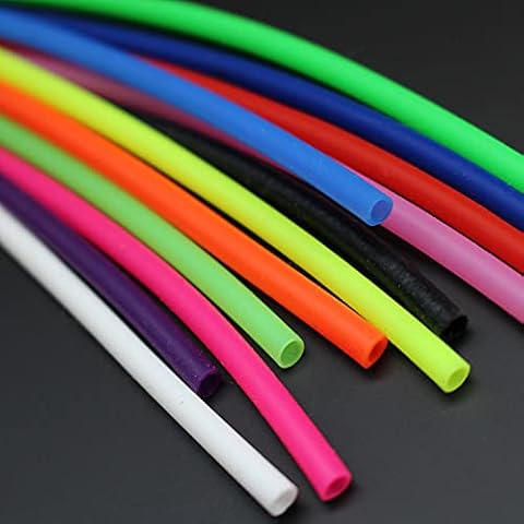 Tigofly 12 pcs 12 Colors UV Silicone Tube 1/8" ID x 5/32" OD Small Soft Flexible Hollow Tube 10 Inch Fly Tubing Fly Tying Tubes Material Fly Fishing Cover