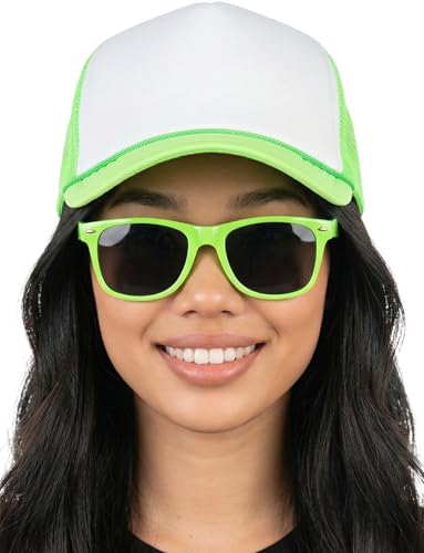 Image of Funky Junque Foam Trucker Hat, Trucker Hats for Women & Men - Blank Adjustable Snapback Mesh Back Baseball Cap