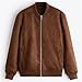 Men Suede Pilot Jacket Casual Coat Collar Top Coat Lightweight Fashion Outerwear