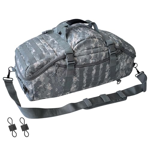 Image of Hannibal Tactical 65L Large Duffle Bag, 3-in-1 Tactical Backpack MOLLE Pack for Sports, Gym, Outdoor, ACU