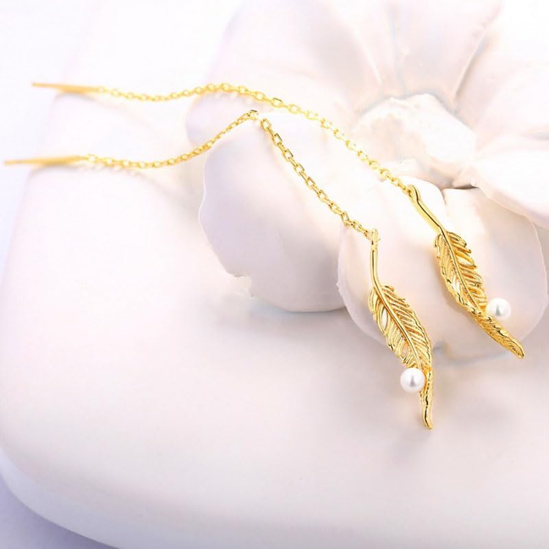 14K Solid Gold over S925 Hollow Bellflower Pearl Earrings for Women, Vintage Removable DIY Combination Drop Earrings, Elegant Jewelry Accessory - Image 3