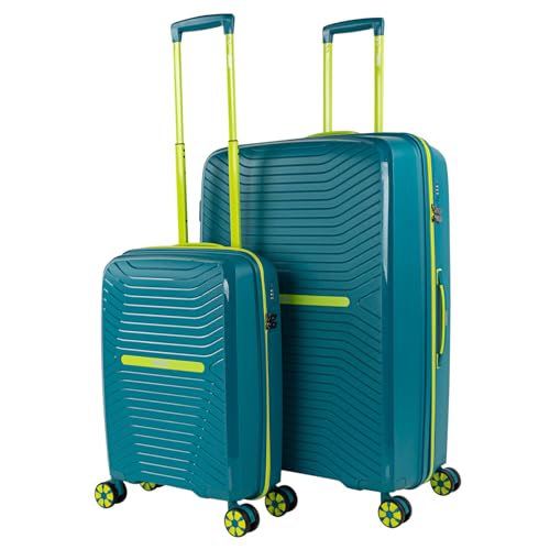 SKPAT - Juego De Maletas De Viaje Rígidas Cabina Mediana Grande Ligeras con Ruedas 360º Conjunto Equipaje con Candado de Combinación Set Ideal para Viajeros Exigentes. Extensible, Turquesa