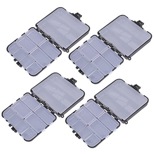 VICASKY 4pcs Fishing Lure Box Durable Ice Rod Case with Removable Dividers Translucent Cover for Easy Access Fishing Accessory for Tackle Organization